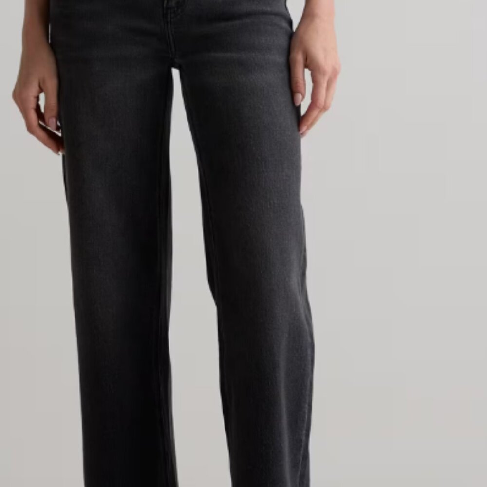 Quince Bella Stretch Relaxed Straight Jeans Charcoal Black 25 - Picture 2 of 6